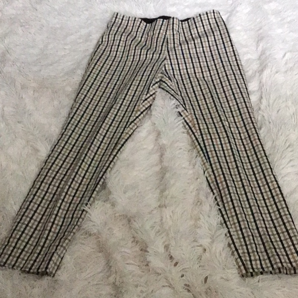 Women’s Plaid Pants - Black, Brown and White